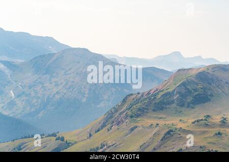 Incredible views of the Rocky Mountains from 13,000 feet along the Four Pass Loop near Aspen, Colorado. Stock Photo