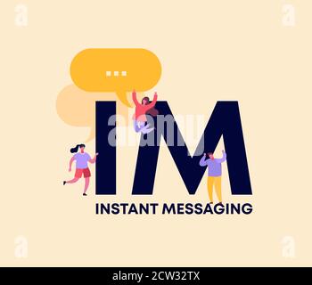 IM instant messaging. High speed information transfer and coding technologies and web software. Stock Vector