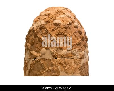 The Omphalos stone from Delphi, Greece, isolated. Stock Photo