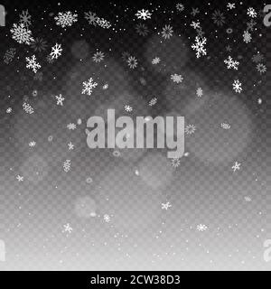 Christmas snowfall template dark background Stock Vector