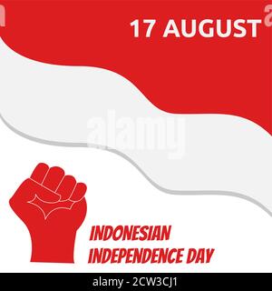 Illustration vector design of Indonesian independence day background Stock Vector