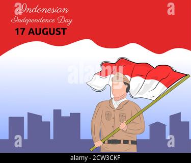 Illustration vector design of Indonesian independence day background Stock Vector