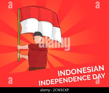 Illustration vector design of Indonesian independence day background Stock Vector