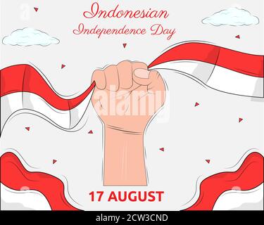 Illustration vector design of Indonesian independence day background Stock Vector