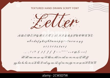 Handwritten script font. Typography creative alphabet. Modern lettering abc set for text and logo design. Vector typeface. Stock Vector