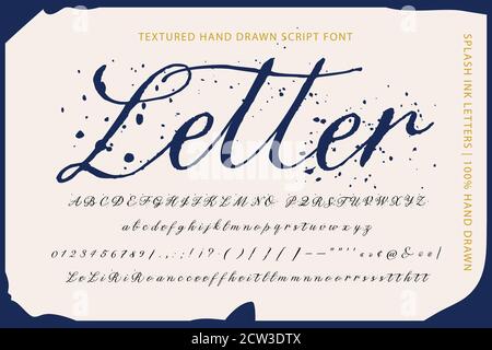 Handwritten script font. Typography creative alphabet. Modern lettering abc set for text and logo design. Vector typeface. Stock Vector