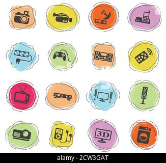 home appliances icon set Stock Vector