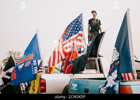 Pickup Truck With Trump Flags Stock Photo - Alamy