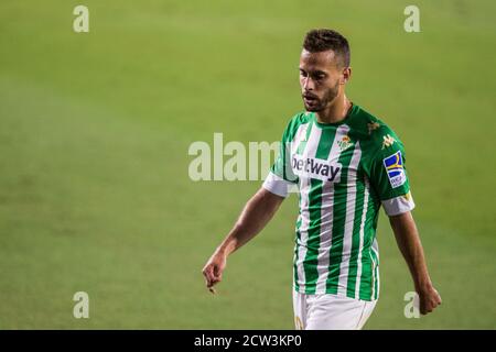 Sergio Canales of Real Betis during the Spanish championship La Liga football match between Real Betis Balompie and Real Madrid on September 26, 2020 Stock Photo