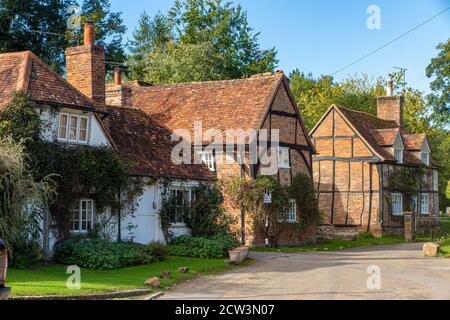 The village of Turville in Buckinghamshire - a quintessential English village, location of many films and television programmes Stock Photo