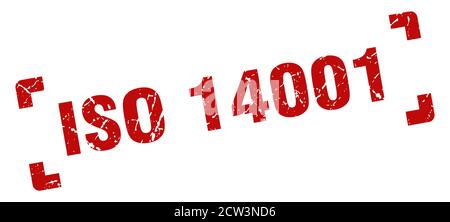 iso 14001 stamp. square grunge sign on white background Stock Vector