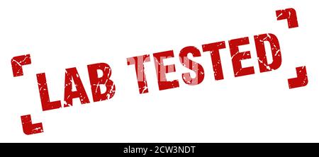 lab tested stamp. square grunge sign on white background Stock Vector