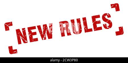 new rules stamp. square grunge sign on white background Stock Vector
