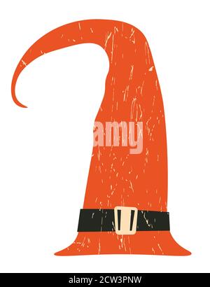 Halloween character costume part, witch cap with belt Stock Vector