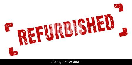 refurbished stamp. square grunge sign on white background Stock Vector