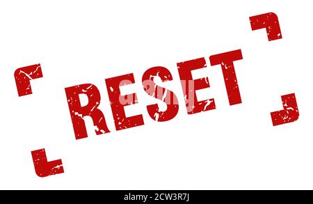 reset stamp. square grunge sign on white background Stock Vector