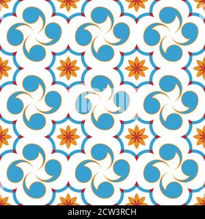 Arabic mosaic seamless pattern. Arabic style digital tapestry, textile print. Stock Vector