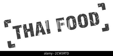 thai food stamp. square grunge sign on white background Stock Vector