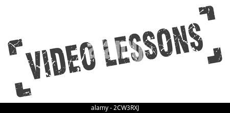 video lessons stamp. square grunge sign on white background Stock Vector
