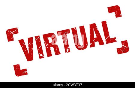 virtual stamp. square grunge sign on white background Stock Vector