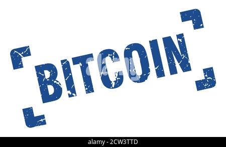 bitcoin stamp. square grunge sign isolated on white background Stock ...
