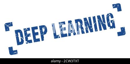 deep learning stamp. square grunge sign on white background Stock Vector