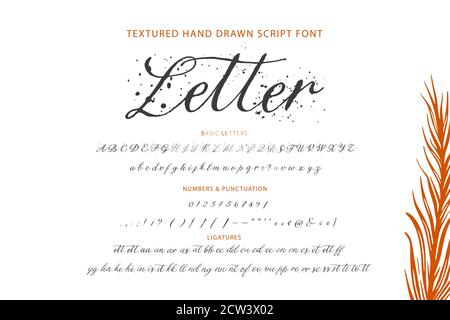 Handwritten script font. Typography creative alphabet. Modern lettering abc set for text and logo design. Vector typeface. Stock Vector