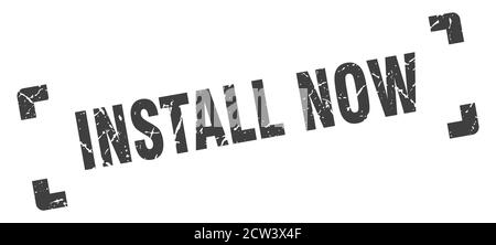 install now stamp. square grunge sign on white background Stock Vector ...