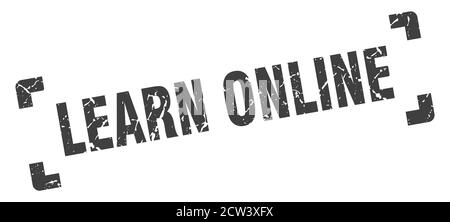 learn online stamp. square grunge sign isolated on white background ...