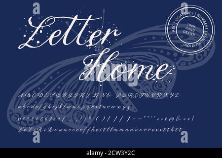Handwritten script font. Typography creative alphabet. Modern lettering abc set for text and logo design. Vector typeface. Stock Vector