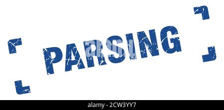 parsing stamp. square grunge sign isolated on white background Stock ...
