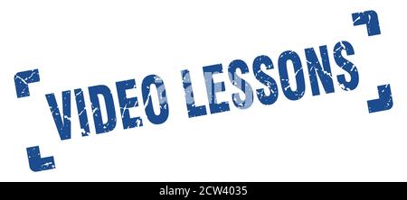 video lessons stamp. square grunge sign on white background Stock Vector