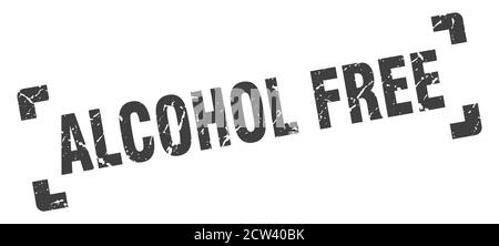 alcohol free stamp. square grunge sign on white background Stock Vector