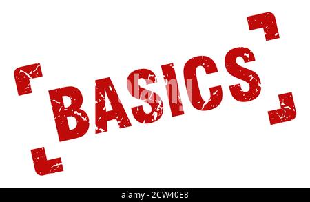 basics stamp. square grunge sign on white background Stock Vector Image ...