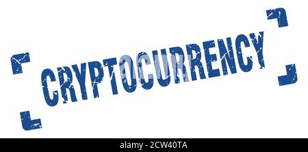 cryptocurrency stamp. square grunge sign on white background Stock Vector