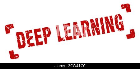 deep learning stamp. square grunge sign on white background Stock Vector