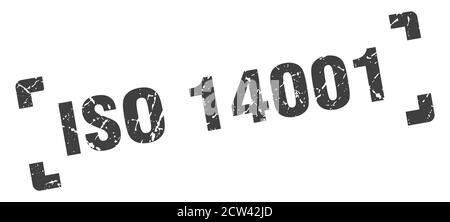 iso 14001 stamp. square grunge sign on white background Stock Vector