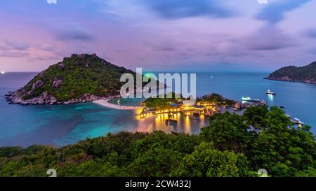 Beautiful viewpoint on Koh Nangyuan island, Surat Thani in Thailand. Stock Photo