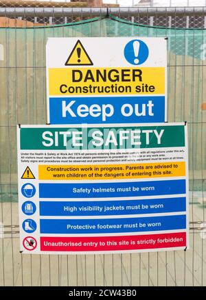 construction site health and safety sign Stock Photo