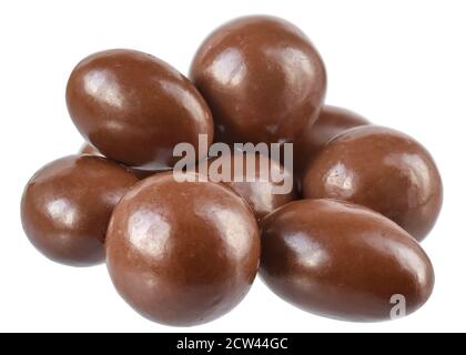 Chocolate balls close up isolated on a white background. Stock Photo
