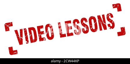 video lessons stamp. square grunge sign on white background Stock Vector
