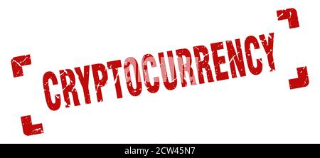 cryptocurrency stamp. square grunge sign on white background Stock Vector