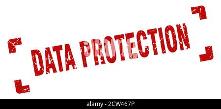 data protection stamp. square grunge sign on white background Stock Vector