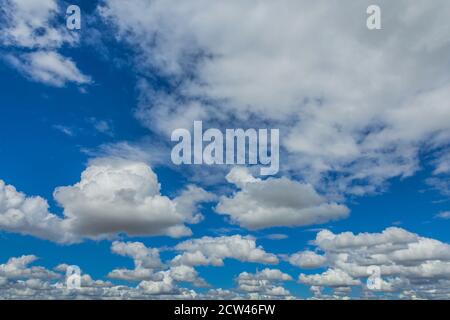 Summer Cumulus clouds and blue sky. Stock Photo