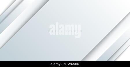 Abstract white and gray paper shine and layer element background. Monochrome geometric elegant luxury style. Vector illustration Stock Vector