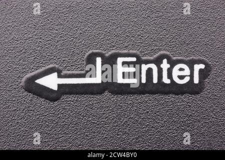 Macro enter key on computer keyboard Stock Photo