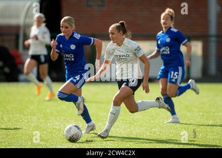 LOUGHBOROUGH, ENGLAND. SEPT 27TH 2020 during the Vitality Women's FA Cup match between Leicester City and Manchester City at Farley Way Stadium, Quorn, Loughborough on Sunday 27th September 2020. (Credit: Leila Coker | MI News) Credit: MI News & Sport /Alamy Live News Stock Photo