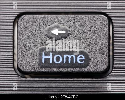 Macro home key on computer keyboard Stock Photo