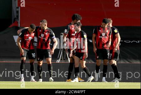 AFC Bournemouth's Arnaut Danjuma (right) scores their side's third goal of  the game during the Sky Bet Championship match at Vitality Stadium,  Bournemouth. Picture date: Tuesday March 16, 2021 Stock Photo - Alamy