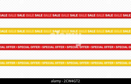 Sale tape icon set. Shopping. Discount. Bussiness concept. Vector on isolated transparent background. EPS 10 Stock Vector